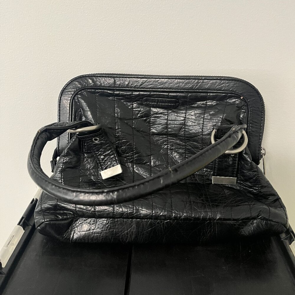 FRENCH CONNECTION Crocodile-Textured Shoulder Bag